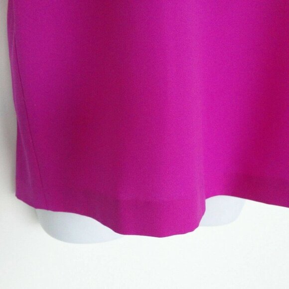 New DIANE VON FURSTENBERG Roseberry Pink Acedia Crepe Scoop Neck Top Shirt Small - Picture 5 of 7
